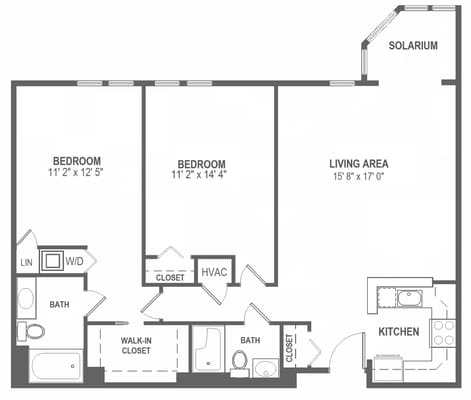 Architectural floor plan of a facility unit