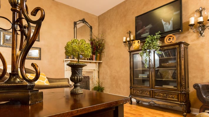 Cozy interior of a common area with decor