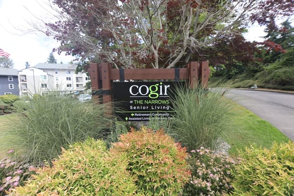 Sign for Cogir at The Narrows Senior Living