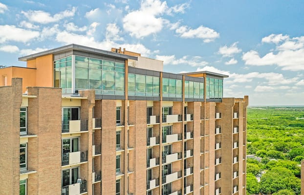 Exterior view of the senior living facility building