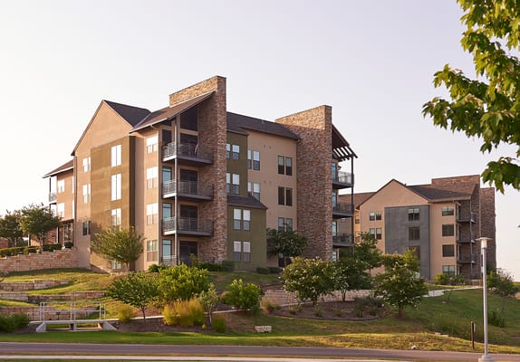 Exterior view of a multi-story assisted living facility