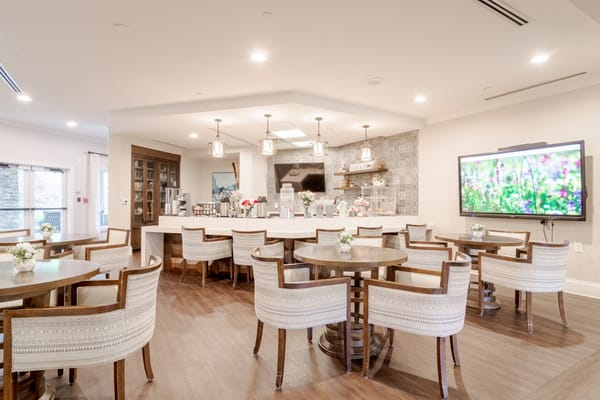 Interior view of a modern dining area