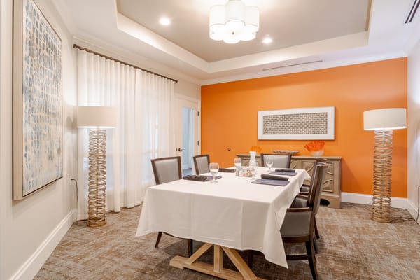 Interior dining room with modern decor