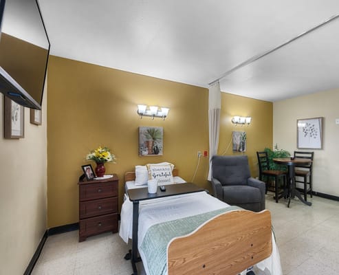 Cozy resident room with personal touches