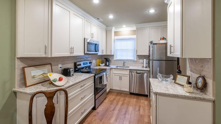 Bright kitchen interior with modern appliances