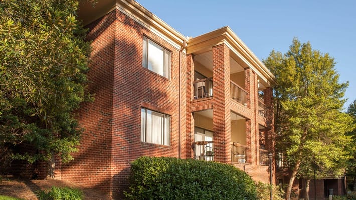 Exterior view of a multi-story building at the facility