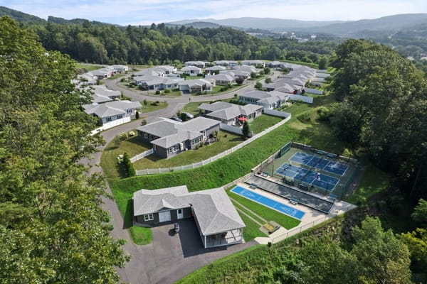 Aerial view of Black Mountain Estates with outdoor amenities