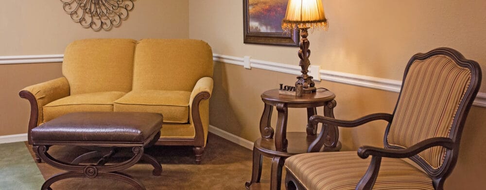 Cozy common area with seating and decor