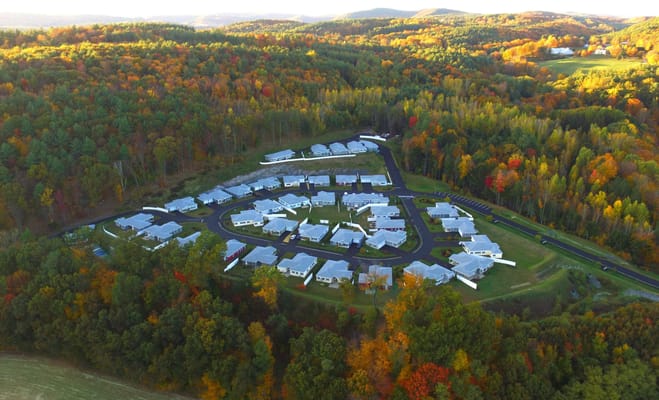 Aerial view of Black Mountain Estates in autumn
