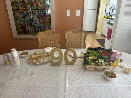 Table set with food for a celebration