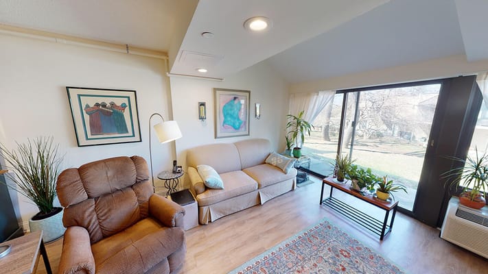 Cozy interior lounge area with comfortable seating