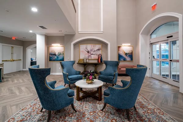 Interior view of a cozy lounge area