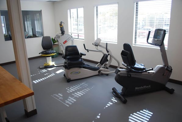 Interior gym area with fitness equipment