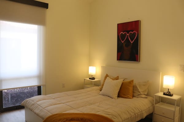 Cozy private bedroom with modern decor