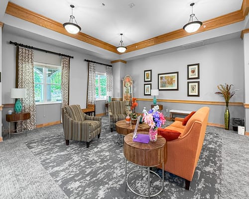 Cozy common area with comfortable seating and decor