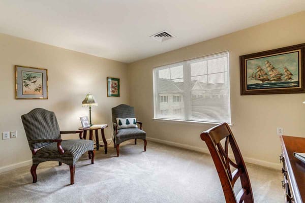 Cozy interior corner of a resident room with chairs