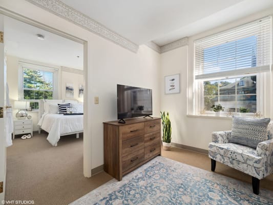 Cozy resident room with furniture and decor