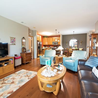 Comfortable interior living room with modern furnishings