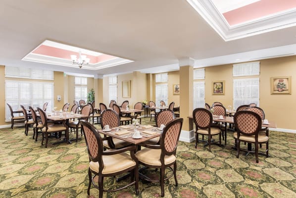 Elegant dining room set for a meal