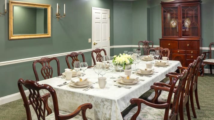 Elegant dining room set for a meal