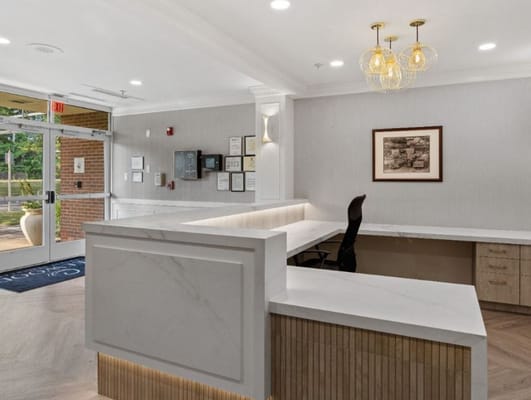 Lobby reception area with modern design