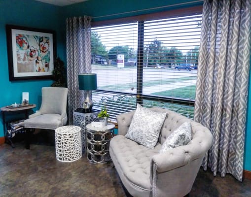 Cozy common area with seating and decor