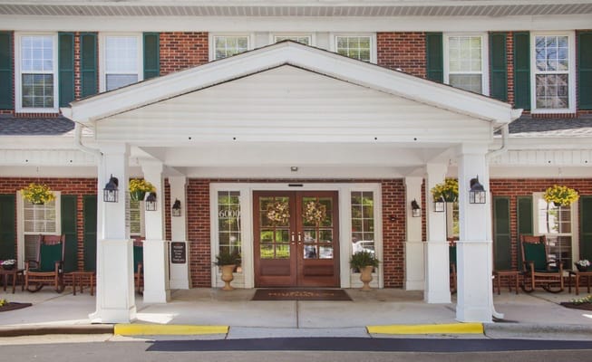 Exterior view of the Brighton Gardens entrance with porch