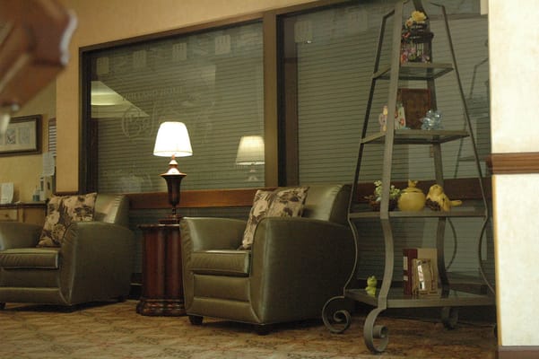 Comfortable seating area in the facility's common area