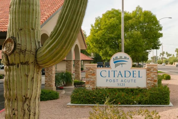Exterior view of Citadel Post Acute sign and building