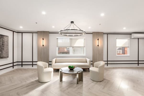 Interior lounge area with modern seating