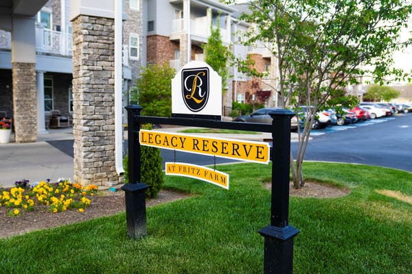 Exterior sign for Legacy Reserve at Fritz Farm