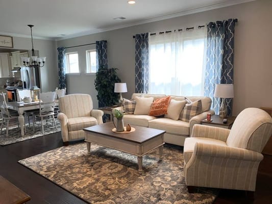 Cozy living area with seating and decor