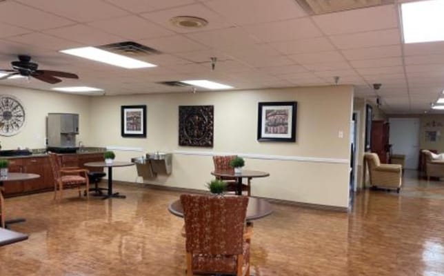 Common area with seating and decor