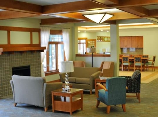 Cozy living room with seating area and dining space