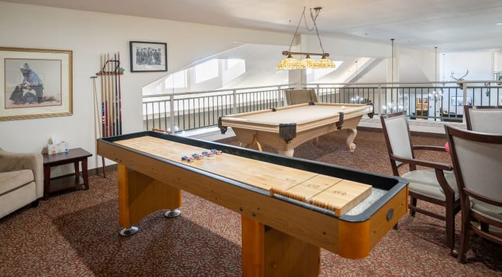 Recreation area featuring a shuffleboard table and pool table