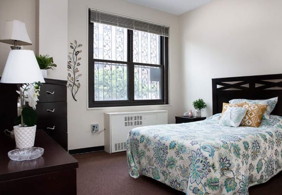 Cozy bedroom in assisted living facility