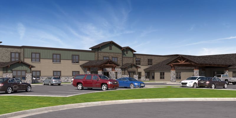Exterior view of Maple Springs of Wasilla with parking area