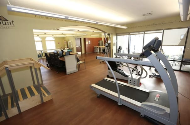 Interior view of fitness area with equipment