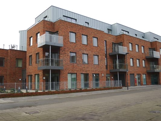 Exterior view of a modern assisted living facility
