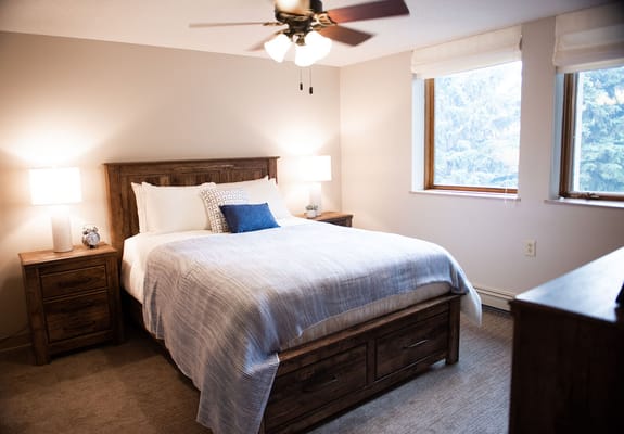 Cozy private resident room with a bed and natural light