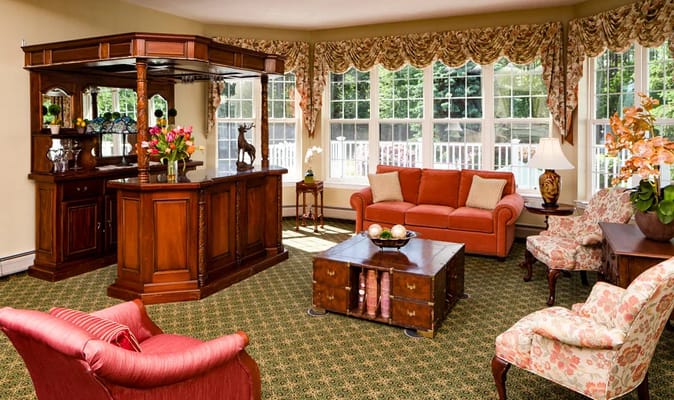 Comfortable common area with seating and natural light