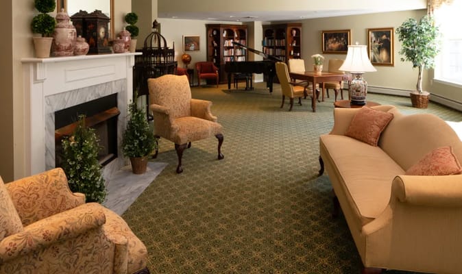 Cozy common area with seating and decor