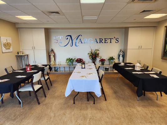 Interior common area set up for an event