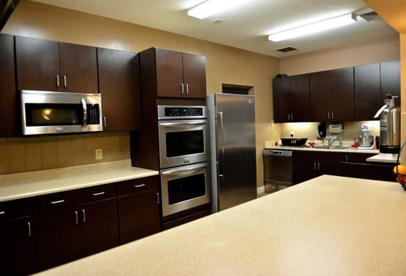 Interior view of a kitchen area with appliances