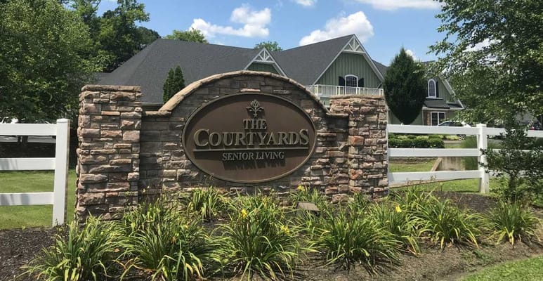 Signage of The Courtyards Senior Living facility