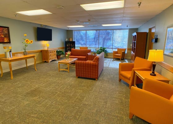 Interior common area with seating and plants