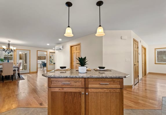 Bright interior of a facility with wooden flooring and decor