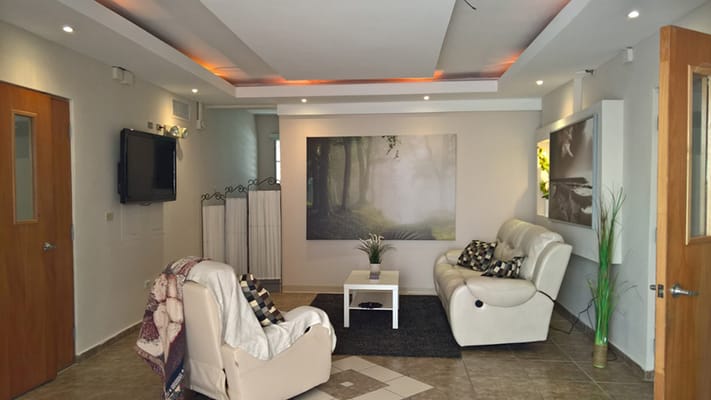 Comfortable seating area with modern decor