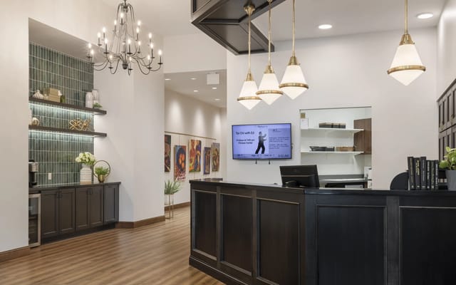 Welcoming reception area with modern decor