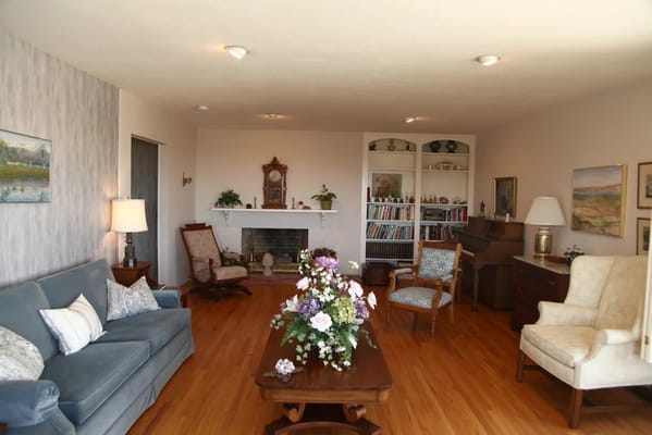 Cozy interior common area with comfortable furniture